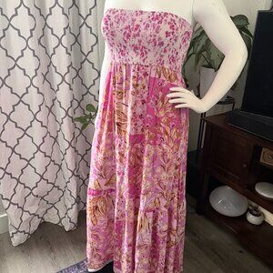 Perfectly Priscilla - Pink Strapless Maxi Dress